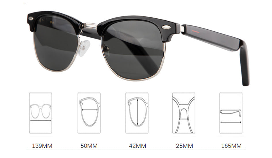 Patrice Bluetooth Glasses - E10-D | Metal Rim Shade