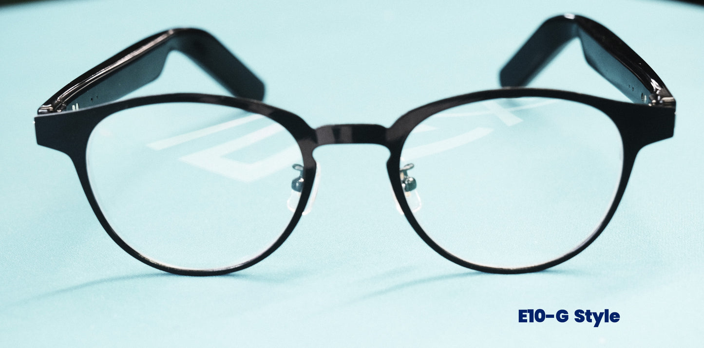 Patrice Bluetooth Glasses: Metal Rim Style G - Clear Glass